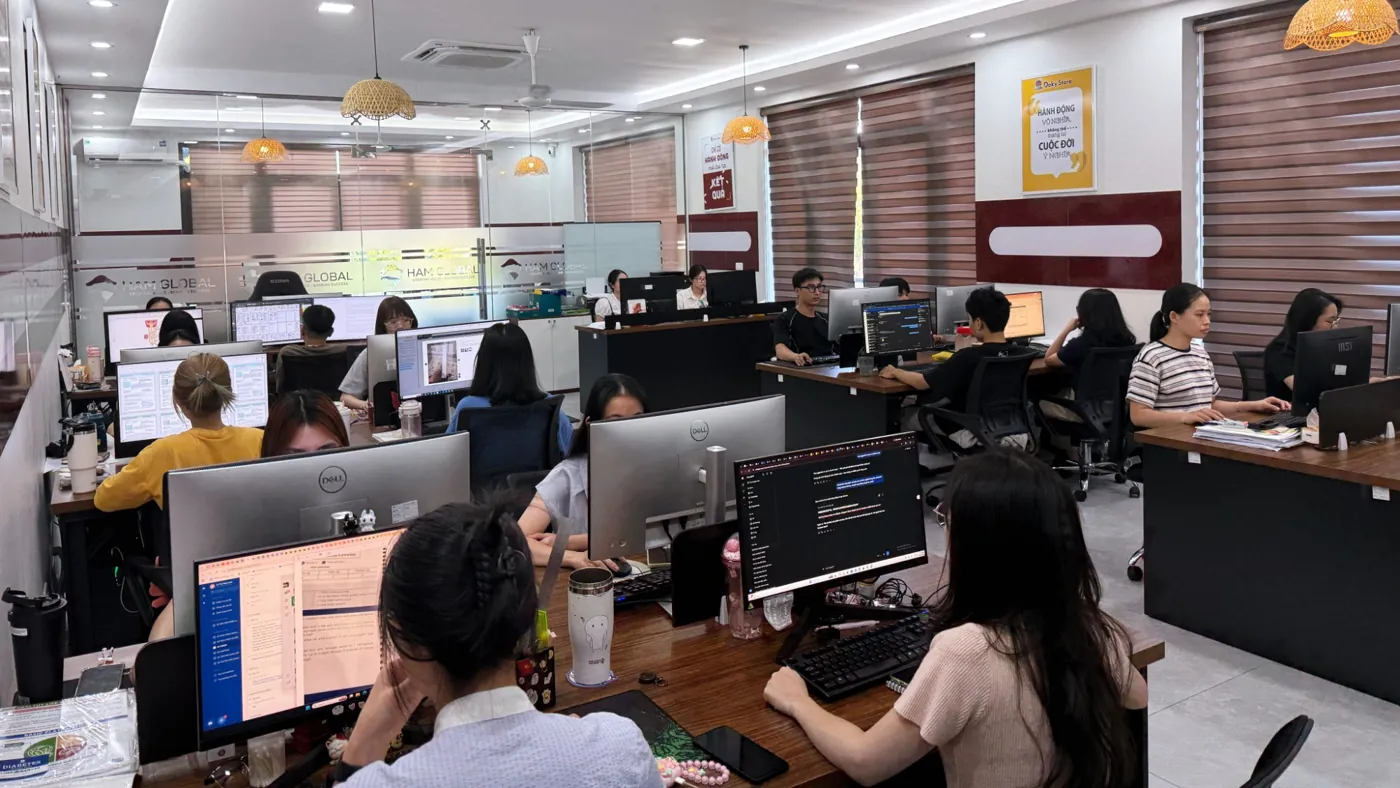The HAM Global open-plan office with team members working at their desks